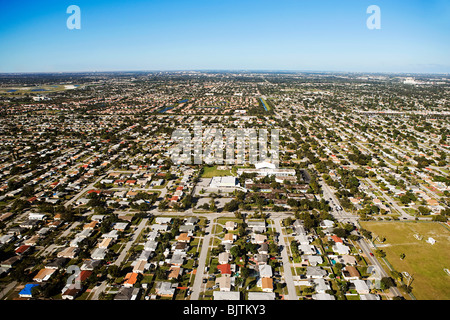 Aerial view of houses on florida east coast Stock Photo