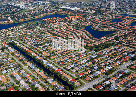 Aerial view of houses on florida east coast Stock Photo