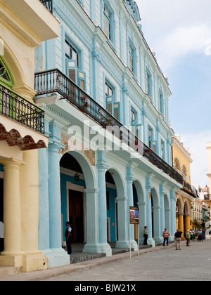 Colonial Architecture in Havana (Habana) Old Town Plaza, Cuba Stock Photo