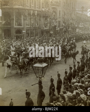 Procession for Queen Victoria's Diamond Jubilee, 1897.Artist: Stereoscopic Views Stock Photo