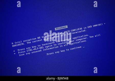 Computer Error Screen Stock Photo