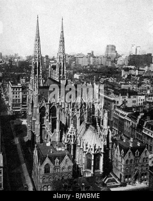 St Patrick's Cathedral, New York City, USA, c1930s. Artist: Ewing Galloway Stock Photo