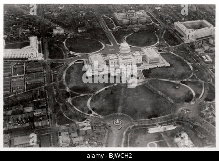 Aerial view of the Capitol, Washington DC, USA, from a Zeppelin, 1928 (1933). Artist: Unknown Stock Photo