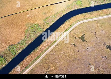 Aerial view of marsh Stock Photo