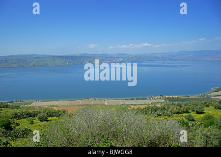 Sea of Galilee from above. Stock Photo