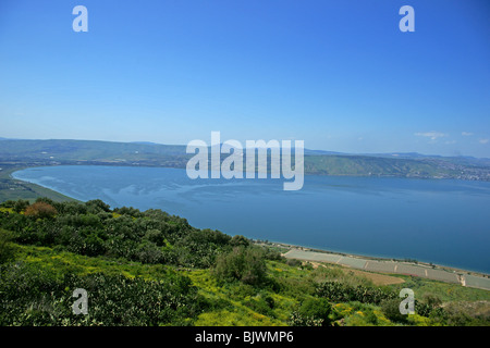 Sea of Galilee from above. Stock Photo