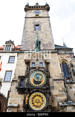 The Historic Astronomical Clock in Prague's Old Town Square Stock Photo