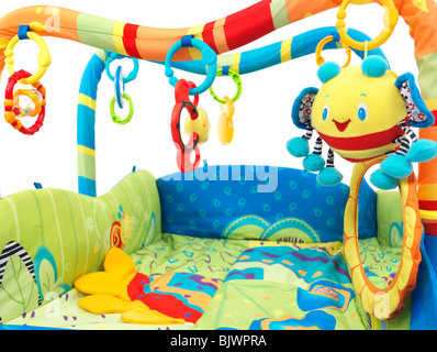 Colorful play mat with toys for babies Stock Photo