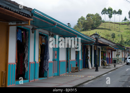 In the town of Salento, in the coffee growing region, Colombia. Stock Photo
