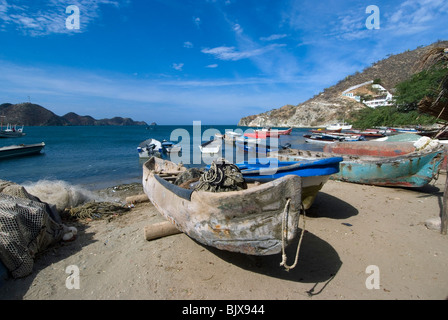 The fishing village of Taganga, along the Caribbean coast, Colombia. Stock Photo