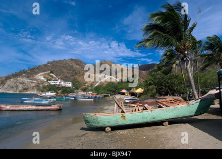 The fishing village of Taganga, along the Caribbean coast, Colombia. Stock Photo