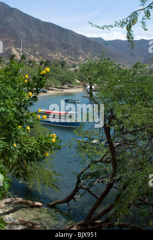 The fishing village of Taganga, along the Caribbean coast, Colombia. Stock Photo