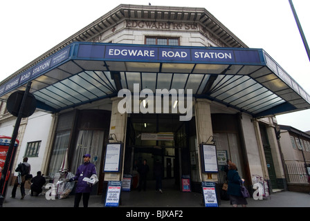 Entrance to Edgware Road underground (tube) station, London, England. Stock Photo