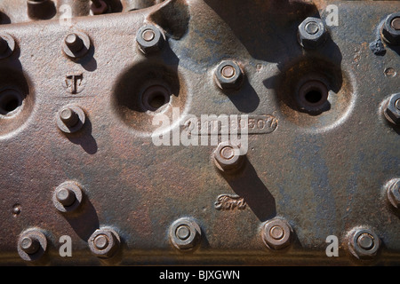 Ford F30 truck of S-Patrol of the Long Range Desert Patrol abandoned due to a seized engine during WW2, Western Desert, Egypt Stock Photo