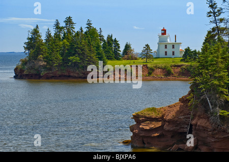 Lighthouse at Fort Amherst National Historic Site, Prince Edward Island, Canada. Stock Photo