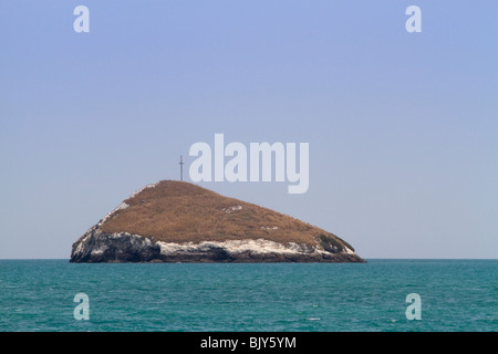 Farallon Island, offshore in front of Santa Clara Beach, Republic of Panama, Central America Stock Photo