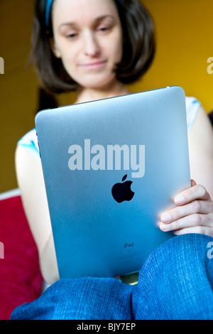 An apple mac ipad being used Stock Photo