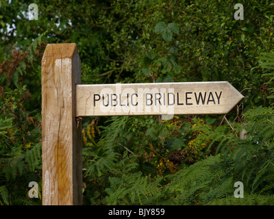 Wooden Public Bridleway Sign Stock Photo