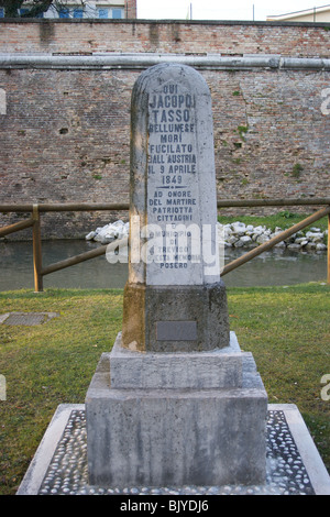 Treviso, Veneto, Italy-Memorial to Jacopo Tasso Stock Photo