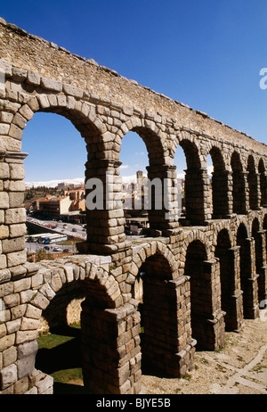 Roman Aqueduct, Segovia, Spain Stock Photo