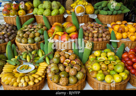 Mercado dos Lavradores the covered market for producers of island fruit Funchal Madeira Portugal EU Europe Stock Photo