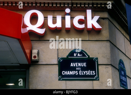 Quick fast food restaurant, Paris 5th, France Stock Photo: 138093016 ...