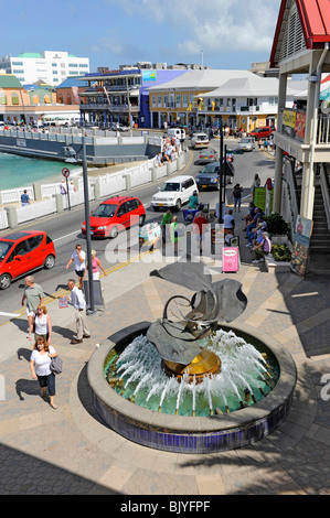 Shopping area downtown Grand Cayman Islands Caribbean Georgetown Stock Photo