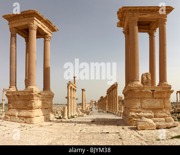 Palmyra Syria the Tetrapylon Stock Photo