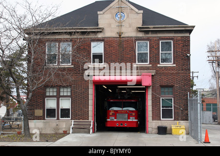 Firehouse Ladder 22 Detroit Fire Department Michigan USA, by David Traiforis/Dembinsky Photo Assoc Stock Photo