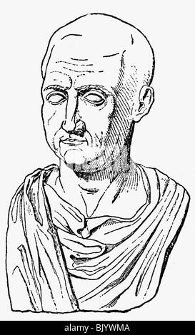Scipio Africanus, Publius Cornelius, 235 - 183 BC, Roman general and politician, portrait, wood engraving, 19th century, after bust, Naples National Museum, , Stock Photo
