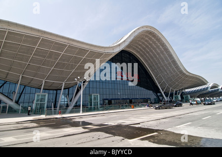 A view of the new Wuhan train station. the super fast bullet trains to Guangzhou and Beijing depart from this station. Stock Photo