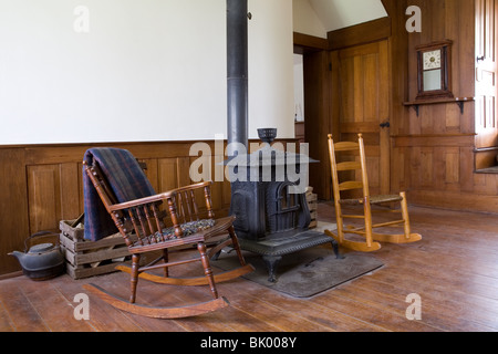 1880's farmhouse living areas (Carriage Hill Metro Park, Dayton Ohio). Stock Photo