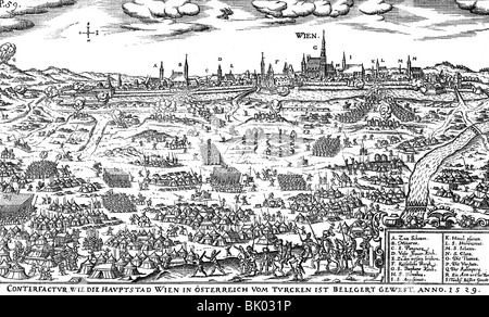 events, Ottoman Wars, Siege of Vienna 1529, Stock Photo