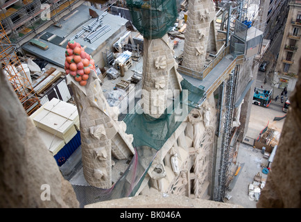 Sagrada Familia works - Barcelona Stock Photo