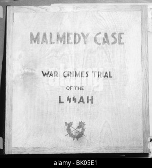 justice, trials, Malmedy massacre trial, Dachau, Germany, 1946, record, cover, 'Malmedy Case - War Crimes Trial of the LSSAH', , Stock Photo