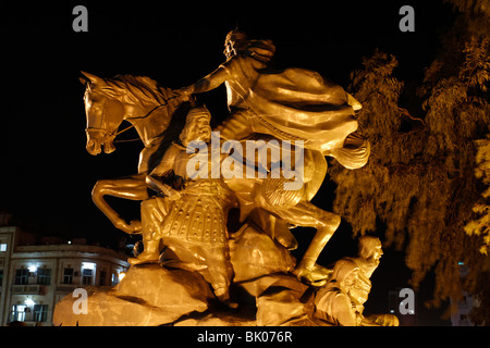 Statue of Salah Aldin Al-Ayoubi near Omayyad Mosque in Damascus, Syria. Stock Photo