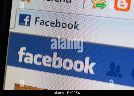 screenshot of facebook social networking website Stock Photo