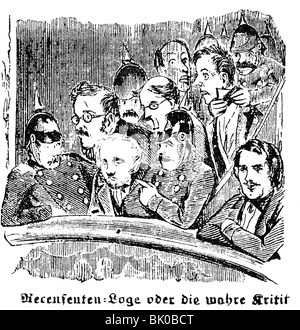 geography / travel, Germany, politics, censorship, theatre censor, 'Rescents box or the true critic', caricature from 'Kladderadatch', drawing, Berlin, 1851, Stock Photo