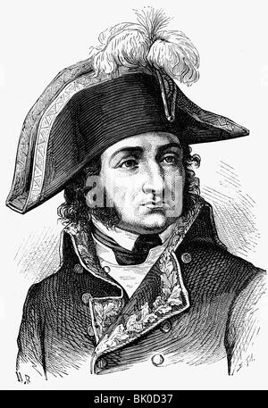 Joubert, Barthelemy Catherine, 14.4.1769 - 15.8.1799, French general, portrait, wood engraving, 19th century, , Stock Photo