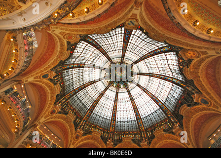 characteristic dome of Lafayette department store Paris France Stock Photo