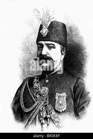 Naser al-Din, 16.7.1831 - 1.5.1896, Shah of Persia 17.9.1848 - 1.5.1896, portrait, wood engraving, 19th century, , Stock Photo