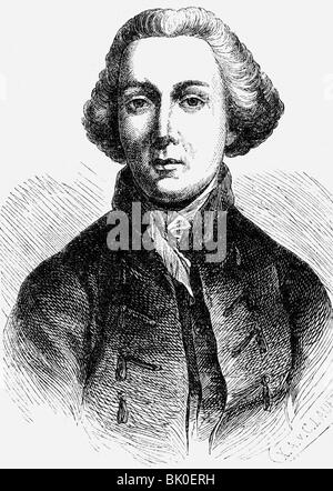 Thuemmel, Moritz August von, 27.5.1738 - 26.10.1817, German author / writer, portrait, wood engraving, 19th century, Stock Photo