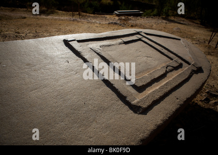 Ark of the Covenant found on a a fallen stelae in Axum, Ethiopia Stock Photo