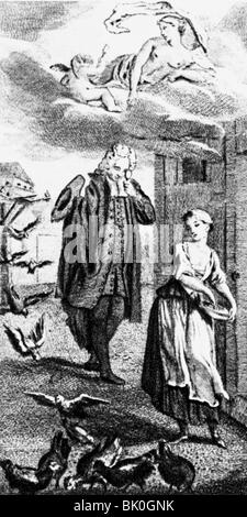 Thuemmel, Moritz August von, 27.5.1738 - 26.10.1817, German author / writer, works, 'Wilhelmine', 1764, frontispiece, , Artist's Copyright has not to be cleared Stock Photo