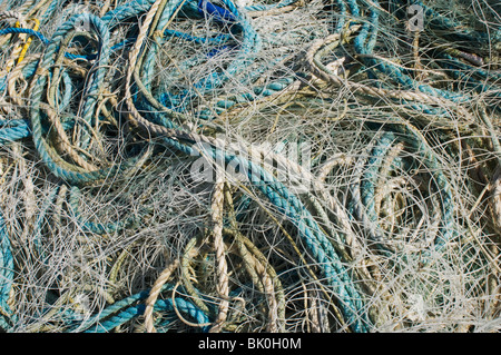 Overhead View Blue Fishing Nets Lying Stock Photo 1326486035