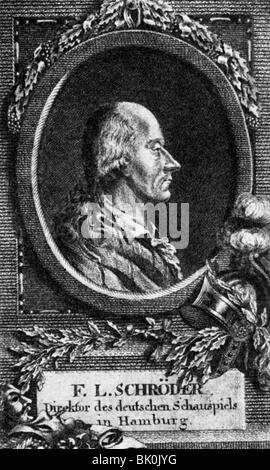Schroeder, Friedrich Ludwig, 3.11.1744 - 3.9.1816, German actor, portrait, copper engraving, late 18th century, Artist's Copyright has not to be cleared Stock Photo