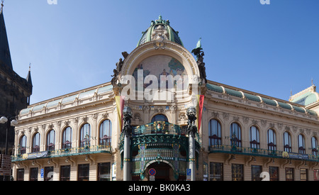 Municipal House, Obecní dům, Prague, Czech Republic Stock Photo