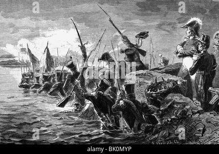 geography / travel, Spain, revolution 1820 - 1823, French intervention, storming of the Trocadero, Cadiz, 30.8.1823, wood engraving, 19th century, Louis Antoine de Bourbon, Duke of Angouleme, France, Holy Alliance, soldiers, engagement, politics, Europe, historic, historical, people, Stock Photo