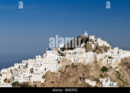 Cubist whitewashed Chora of Serifos Island, Greece Stock Photo