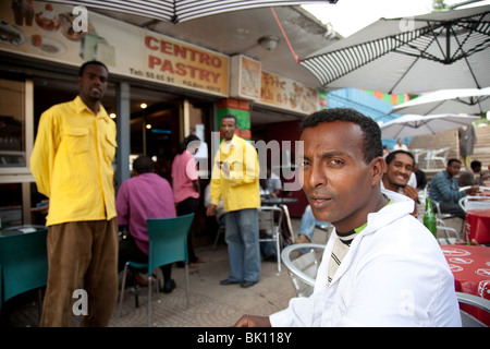 Cafe in the Piazza district Addis Ababa, Ethiopia Stock Photo